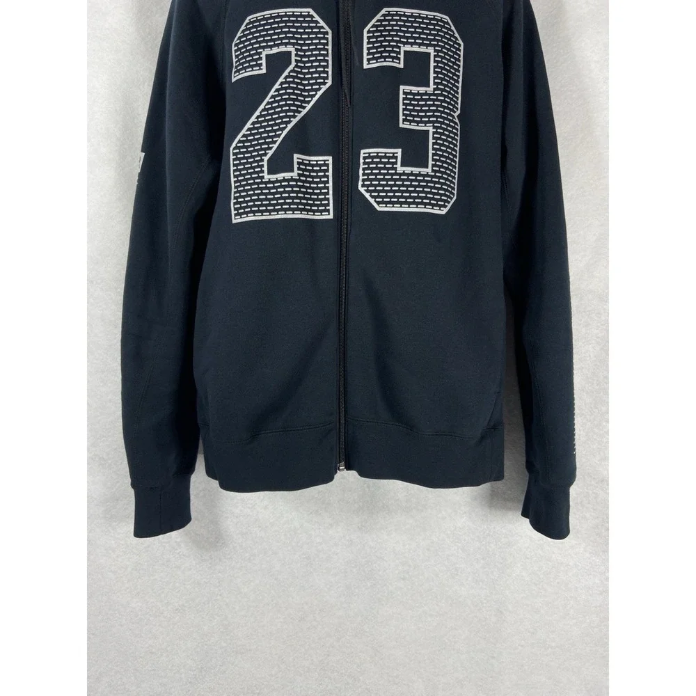Air Jordan Hoodie Men's Large Black Full Zip Graphic 23 Long Sleeve Sweatshirt